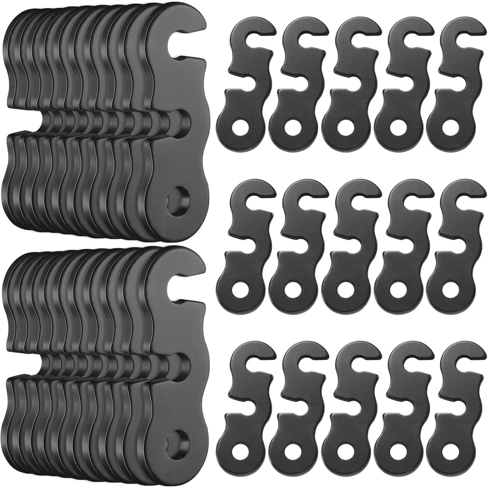 100PCS Weatherproofs Rope Tensioner for Tents Nonslip Locking Systems Secure Fastening Small Camping Gear Tool Accessory Camping Rope Clip