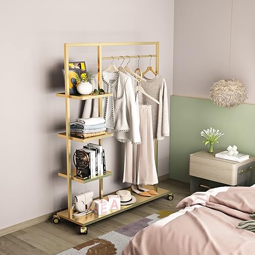 Miniatura 3 de Smlttel Perchero de ropa con estante, estante de ropa de exhibición minorista de boutiques, estante de ropa resistente, estante colgante de