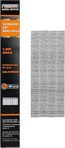 Vista 11 de Freeman Clavos Brad de calibre 18, 1-1/2 pulgadas, galvanizado con pegamento, 1000 unidades – Para recortar, moldear y zócalos, se adapta a