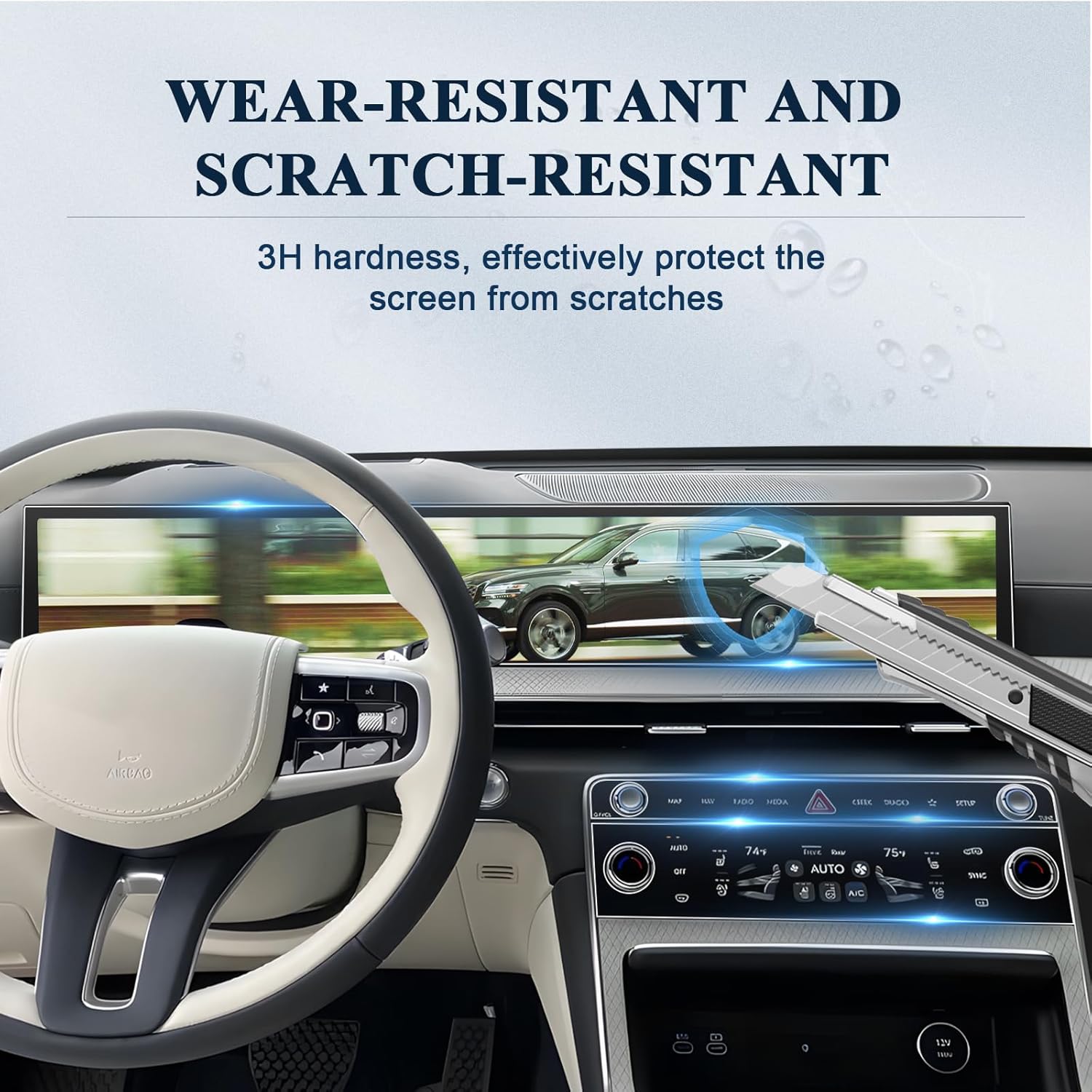 BIBIBO 8Pcs for 2025 2026 Genesis GV80 Screen Protector 2025 Genesis GV80 /2025 2026 G80Touchscreen &Air Conditioning Screen Display 2025 2026 GV80 [Anti Glare& Scratch Ultra-Clear] Genesis GV80 Accessories 2025