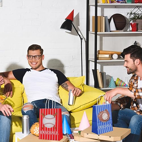 Miniatura 3 de 30 bolsas de regalos de béisbol, bolsas de regalo de béisbol, bolsas de golosinas de béisbol y bolsas de dulces con asa para temática de béisbol,