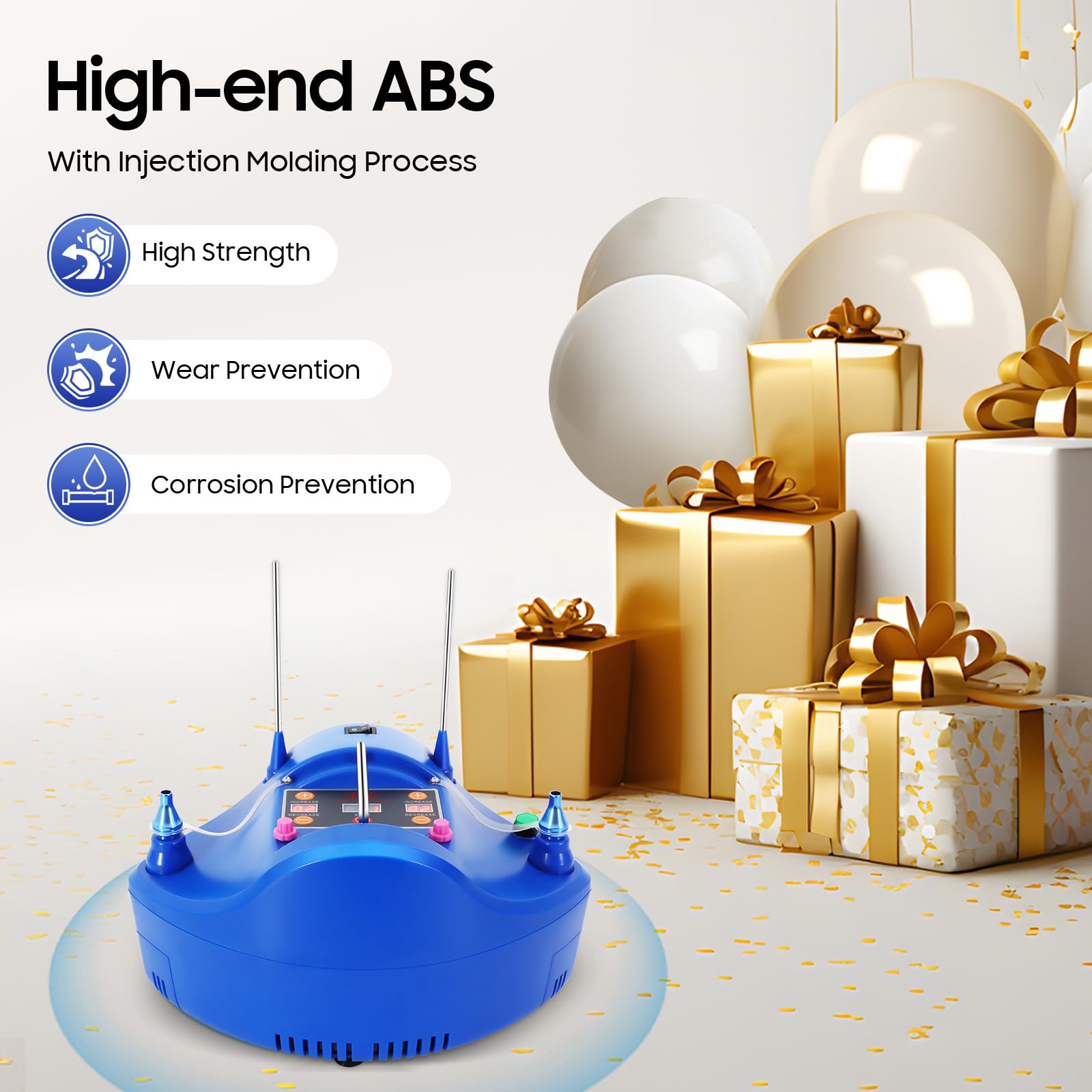 CD-608 pompa per palloncini elettrica e strumento per legare palloncini in un portatile gonfiatore per palloncini pompa elettrica per palloncini per decorazione feste, sport, regali