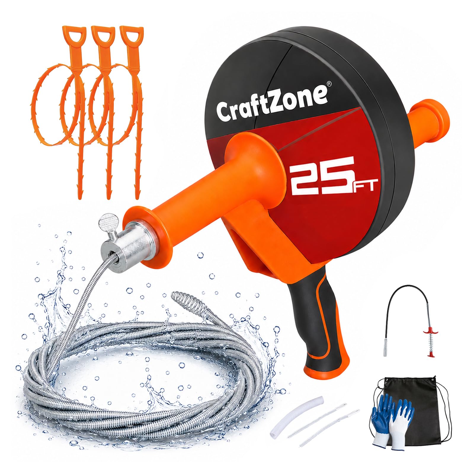 Uni-Hosen 25 Ft Drain Auger with Drill Adapter