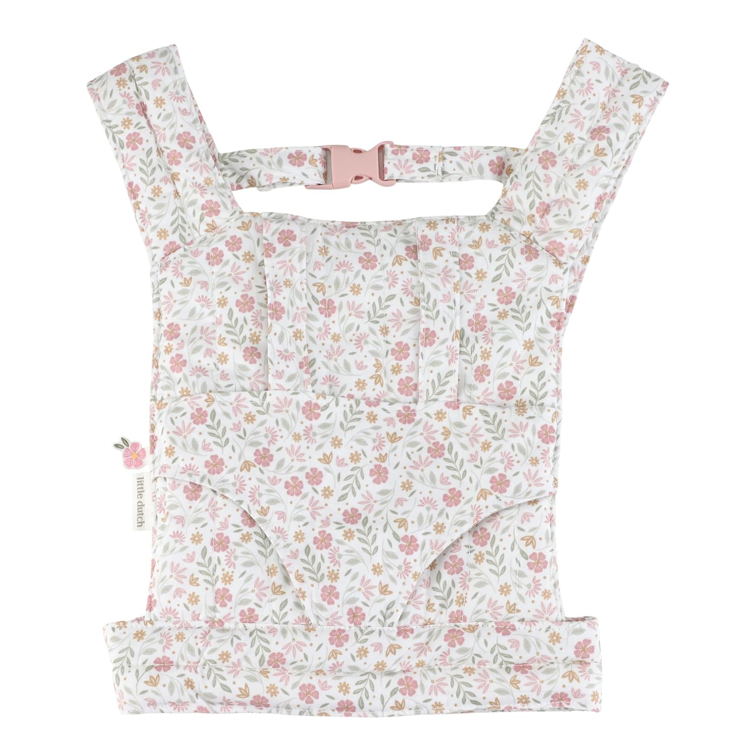 Little Dutch Puppentrage Bauchtrage für Puppen Babypuppen oder Plüschtiere mit Schultergurte und verstellbaren Bändern - Soft Flowers rosa