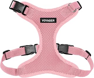 Voyager Step-in Pet Harness for Cats & Dogs - All Weather Breathable Mesh, Adjustable Pink Medium by Best Pet Supplies