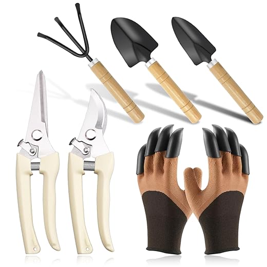 Garden Tools Set, 6-Piece Gardening Hand Tools, Gardening Kit for Women and Men