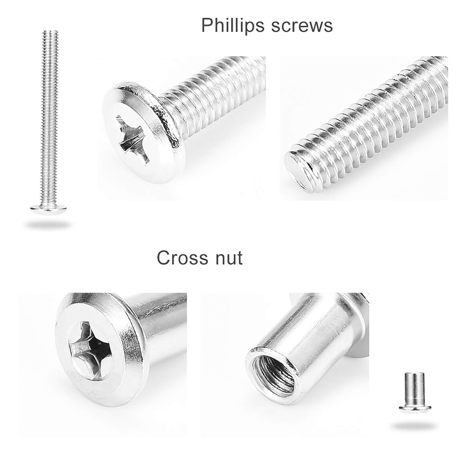 Set Viti Assemblaggio 20 Set Viti Di Collegamento M5 Con Manicotto - Per Mobili, Armadi, Cucine, Spessore 36-45 Mm Kit Viti Per Armadi - Foto 5