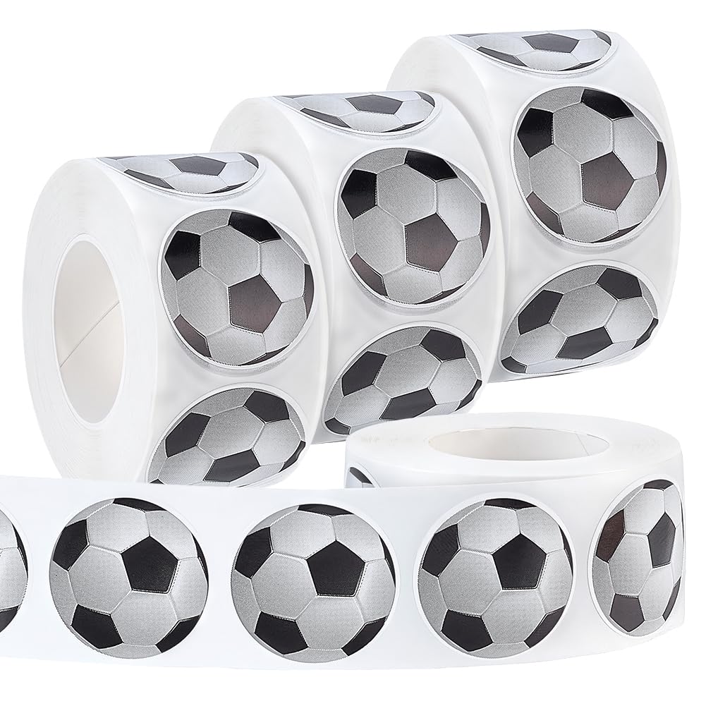 PH PandaHall 2000pcs Football Stickers, Self-Adhesive Football Theme Tag Stickers for Scrapbooking Bottles Skateboard Notebook Laptop Luggage Sports Parties Fan Cheering Sports Events