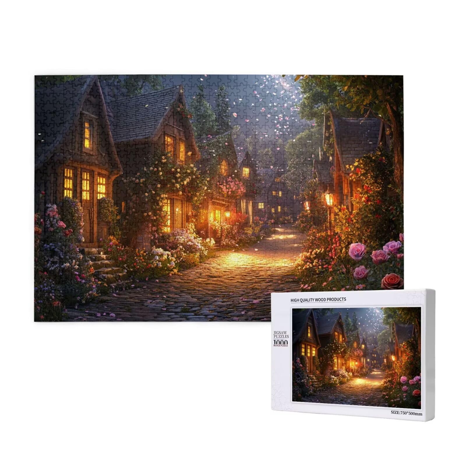 Puzzle 1500 Teile Kleine Stadt Klassische Puzzles für Erwachsene Traum Anspruchsvolles und Lustig Kreatives Unterhaltungsspiel, Holzpuzzle für Erwachsene Als Feiertage Geschenk fur Frauen 2T-369