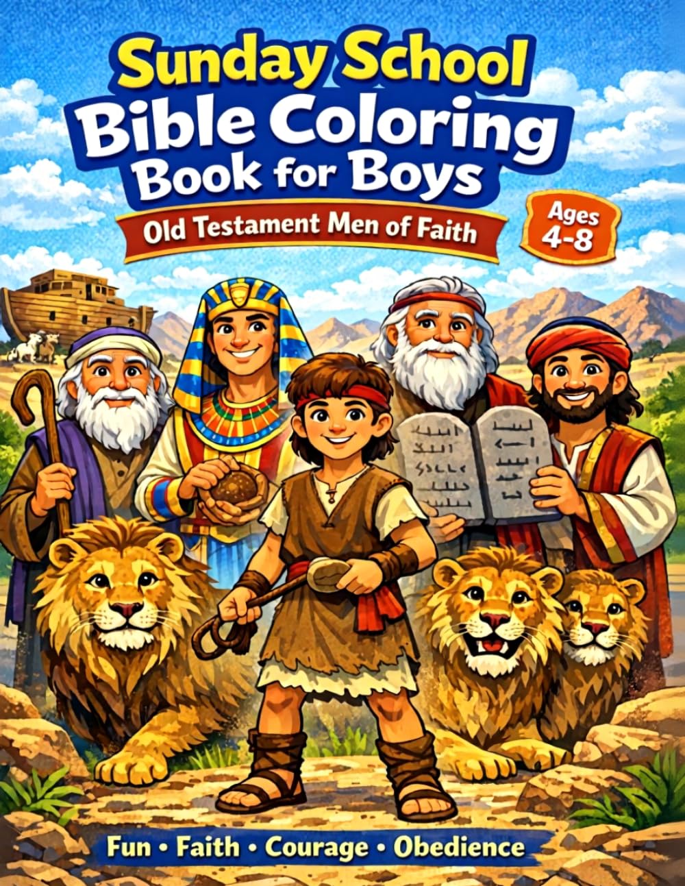 Sunday School Bible Coloring Book for Boys: Old Testament Men of Faith