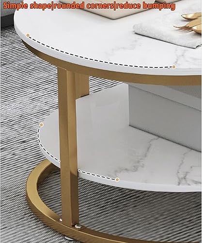 Miniatura 5 de Mesa de centro moderna ovalada de mármol, mesa de centro de mediados de siglo, marco de metal dorado, mesa de cóctel, para sala de estar, hogar,
