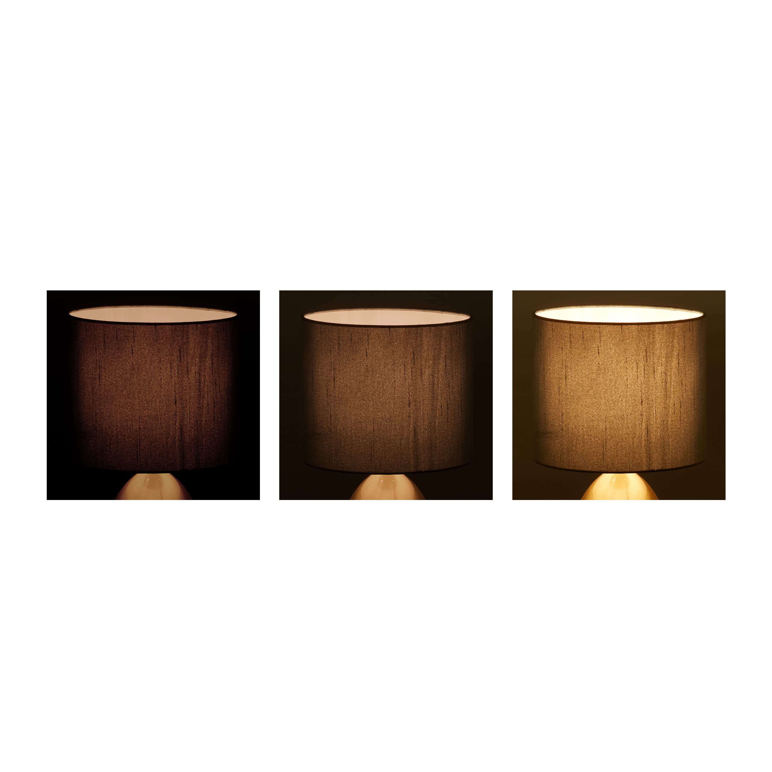 Relaxdays Lampada da Tavolo, Luce con Funzione Touch Regolabile, Moderna, 3 Livelli, E14, HxD: 33,5 x 18 cm, Ottone