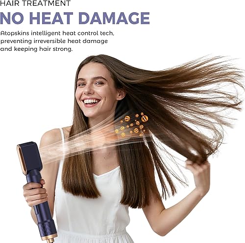 Miniatura 4 de Cepillo secador de pelo mágico Air Styler 6 en 1, cepillo secador iónico negativo y 3 ajustes de calor, voluminización automática desmontable para