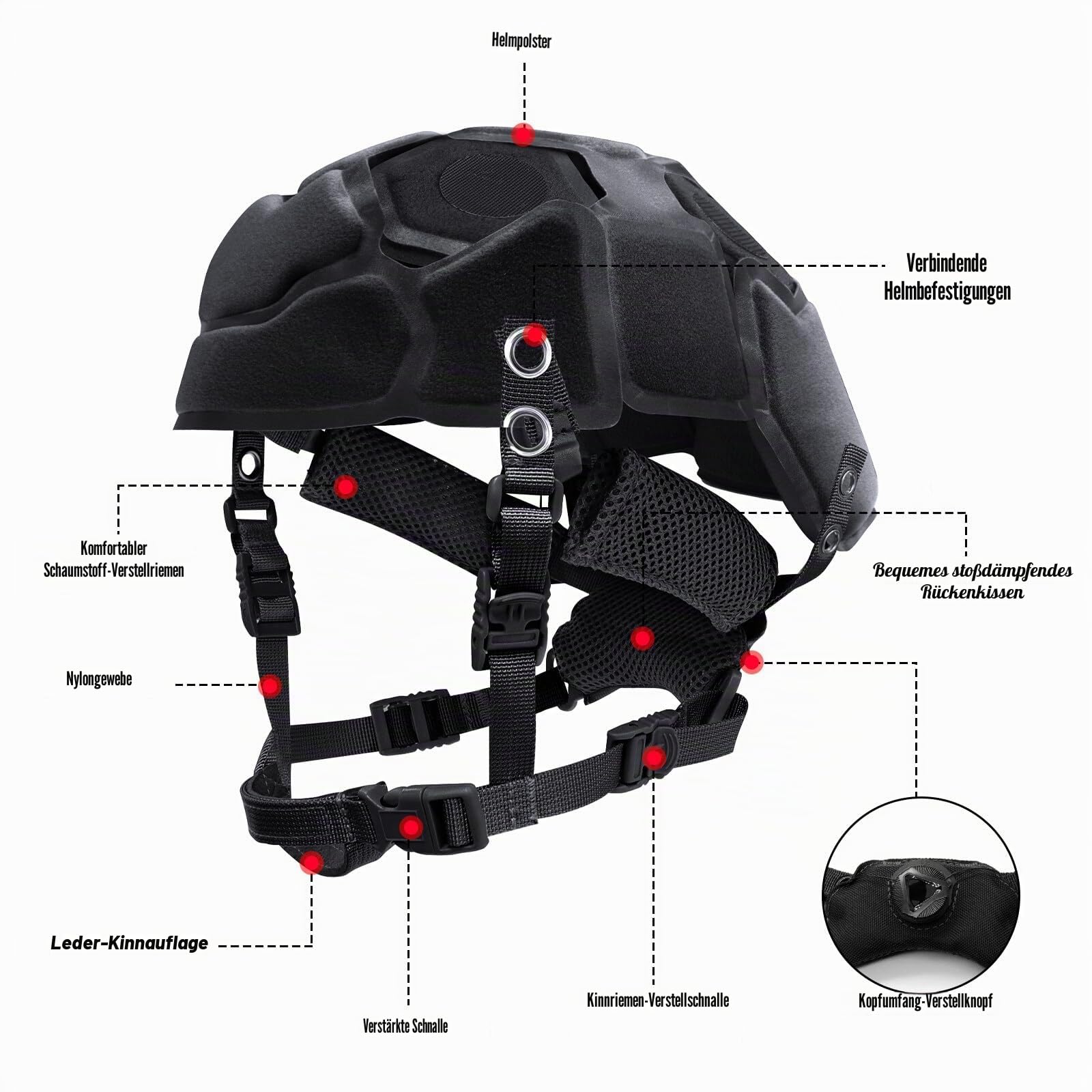 Tactical Helm Pads und Helm Chin Strap Austausch verstellbar für Tactical Fast Mich ACH Bump FMA EXF Ersatz Zubehör Kit