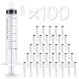 JOLLY PARTY 100 Pack 10ml Syringes Plastic Small Measuring Syringe with Tip Cap, Oral Syringe for Scientific Labs, Feeding Pets, Measurement,Refilling, No Needle