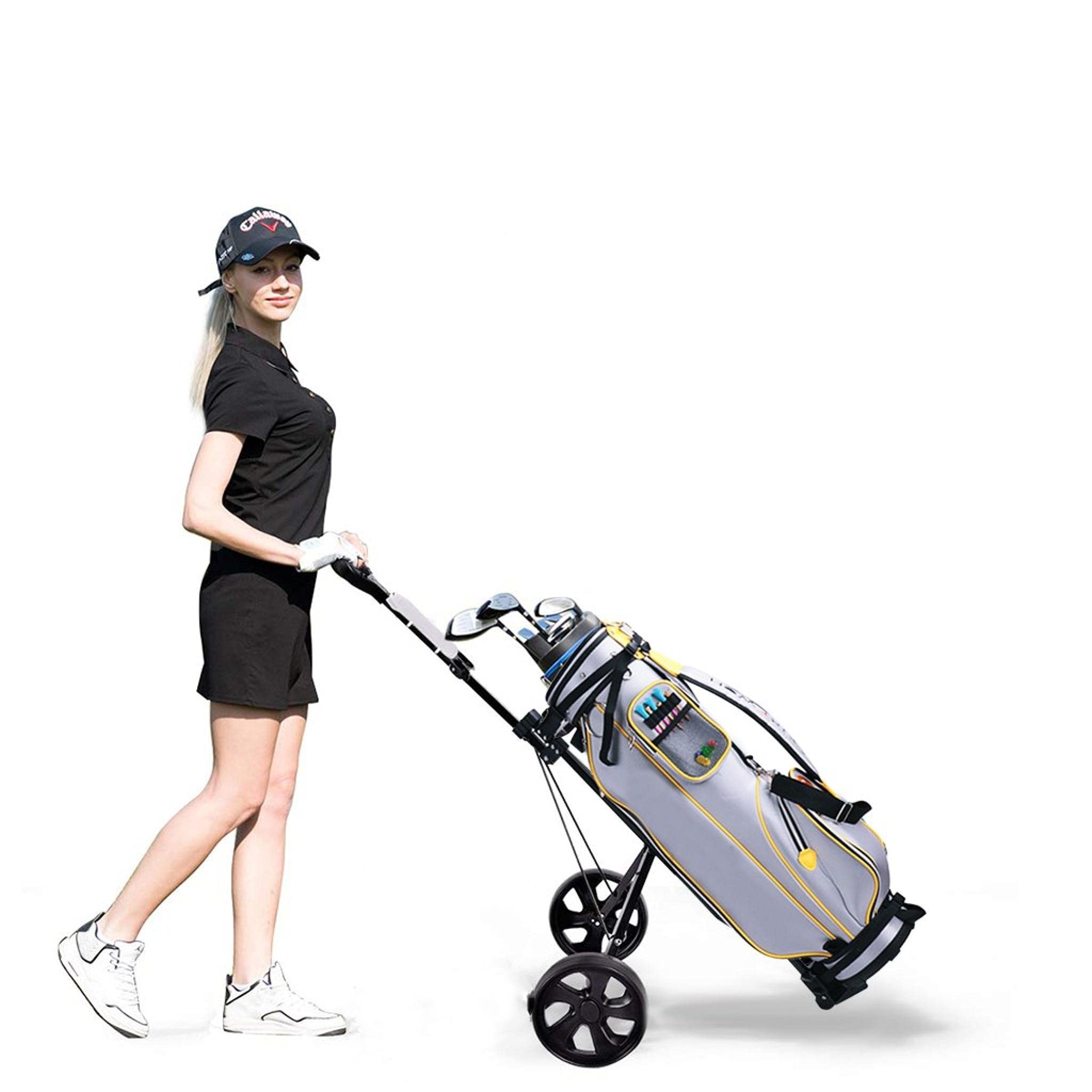 Buy HOHO Golf Pull Push Cart, 2 Wheel Folding Golf Trolley with