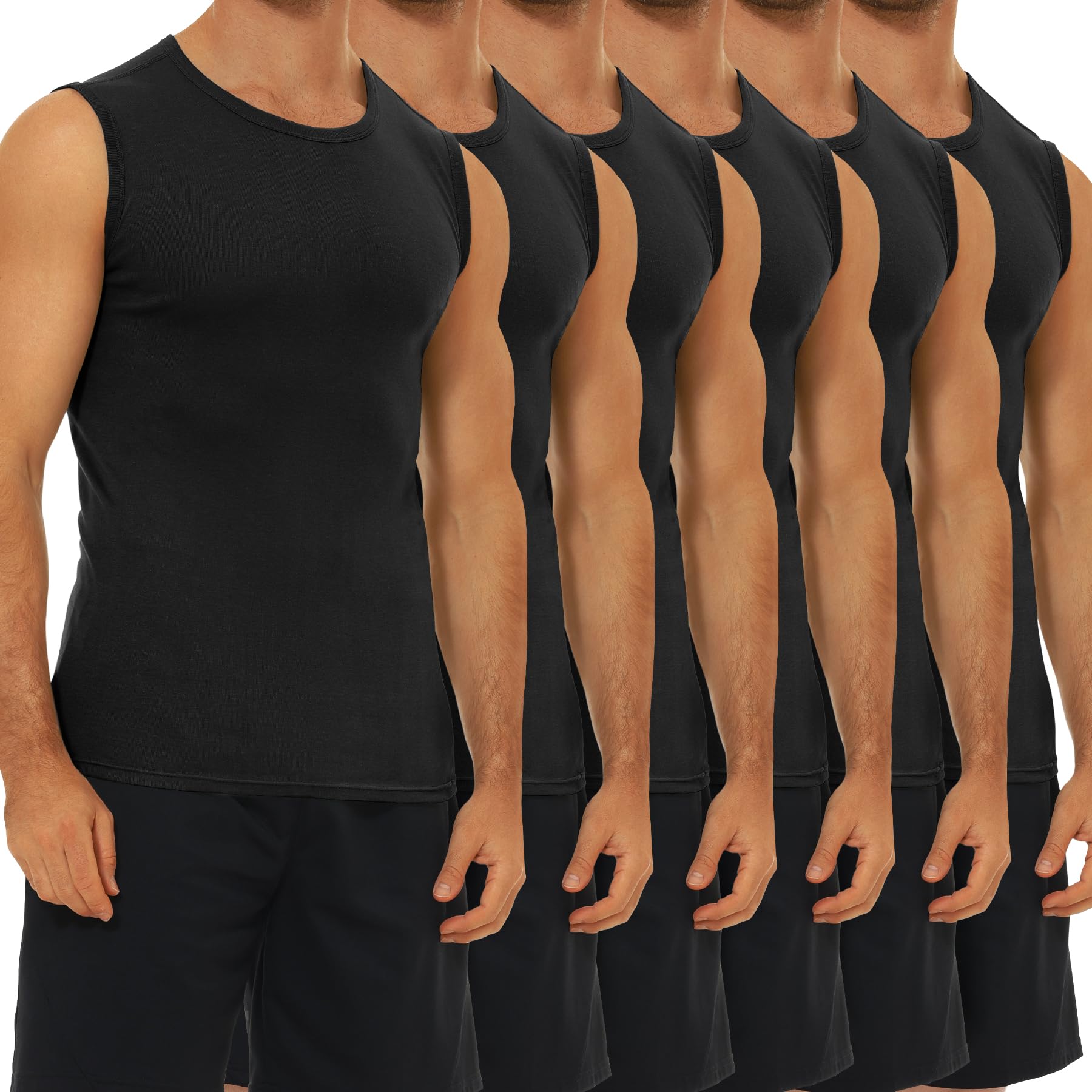 FALARY Canottiera Uomo Pacco da 3 Canotta Palestra Uomo 100% Cotone S-5XL Bianco Nero Marino Oliva