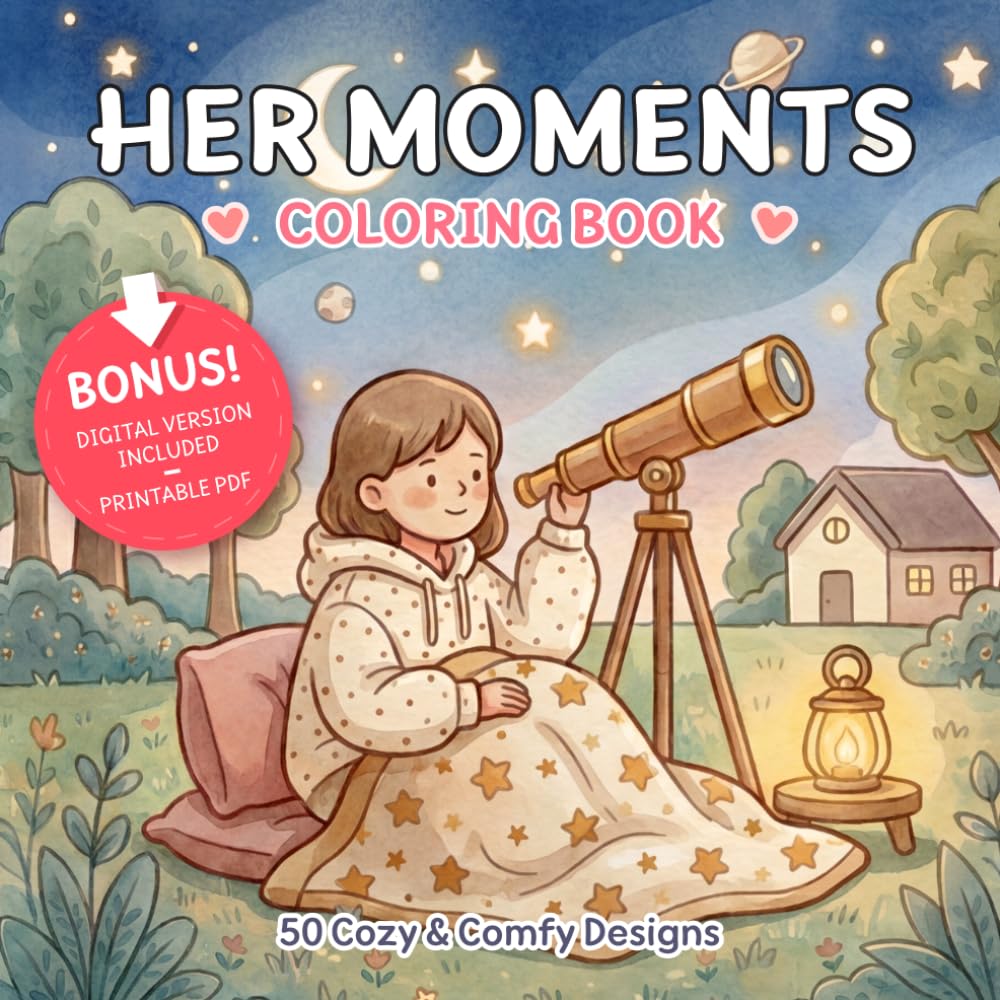 Her Moments Coloring Book: 50 Cozy & Comfy Designs for Women and Teens (Little Cozy)