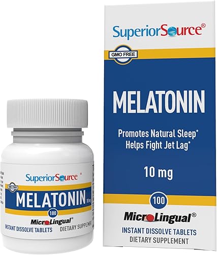 Superior Source Melatonina 10 mg – Suplemento de apoyo para el sueño saludable para adultos – Fórmula de melatonina con manzanilla ayuda a la
