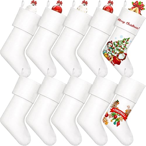 Shappy 10 medias de arpillera de sublimación de Navidad, para colgar en la chimenea, lisas, decorativas, para manualidades, decoración de disponible en Yaxa Peru