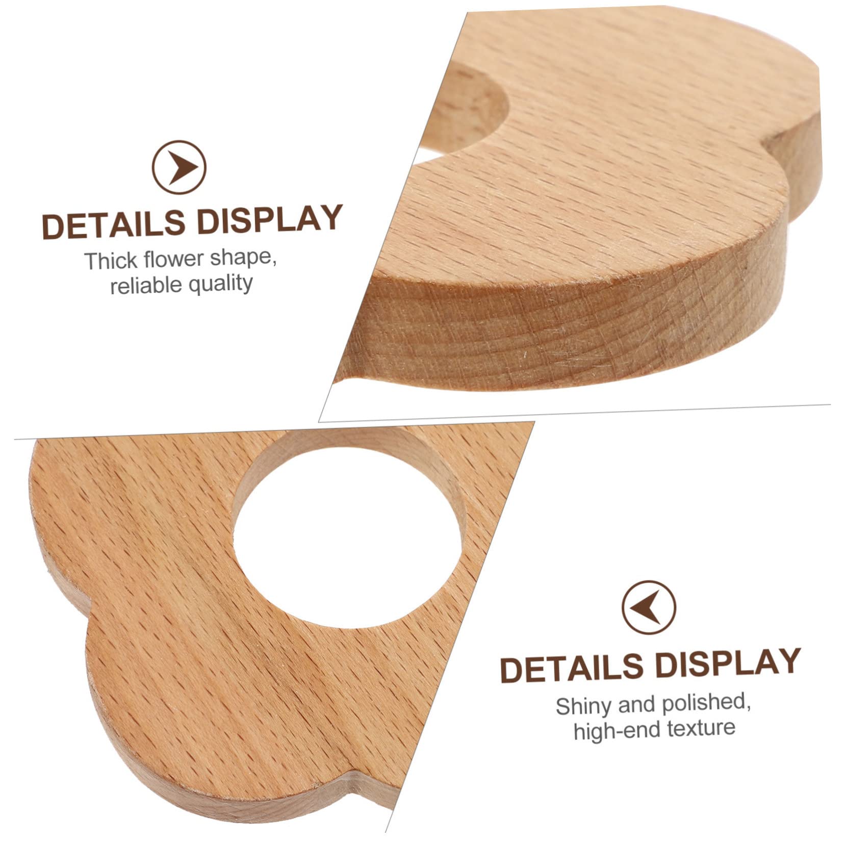 Posavasos de Madera Flor 7 Piezas Antideslizantes para Mesa | Color Caqui, Diseño Grueso, para Tazas de Té y Copas de Vino, Uso sobre Tablero