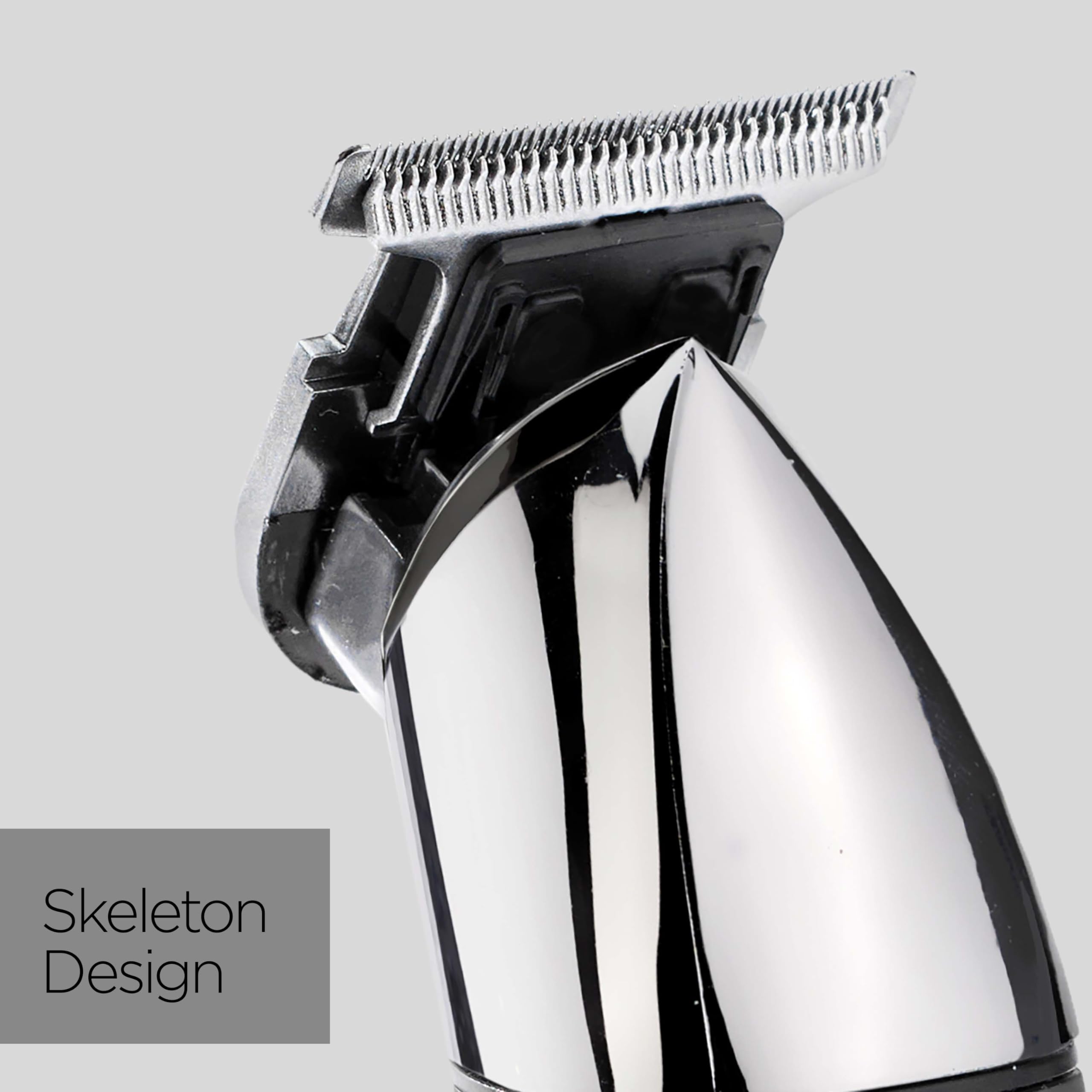 BaByliss Super-X Metall Stoppel & Barttrimmer– Professionelles Grooming-Tool mit japanischer Stahl Skeleton T‑Klinge, Lithium‑Ionen‑Akku, 5 Stunden kabellose Laufzeit, wasserdicht, T996E