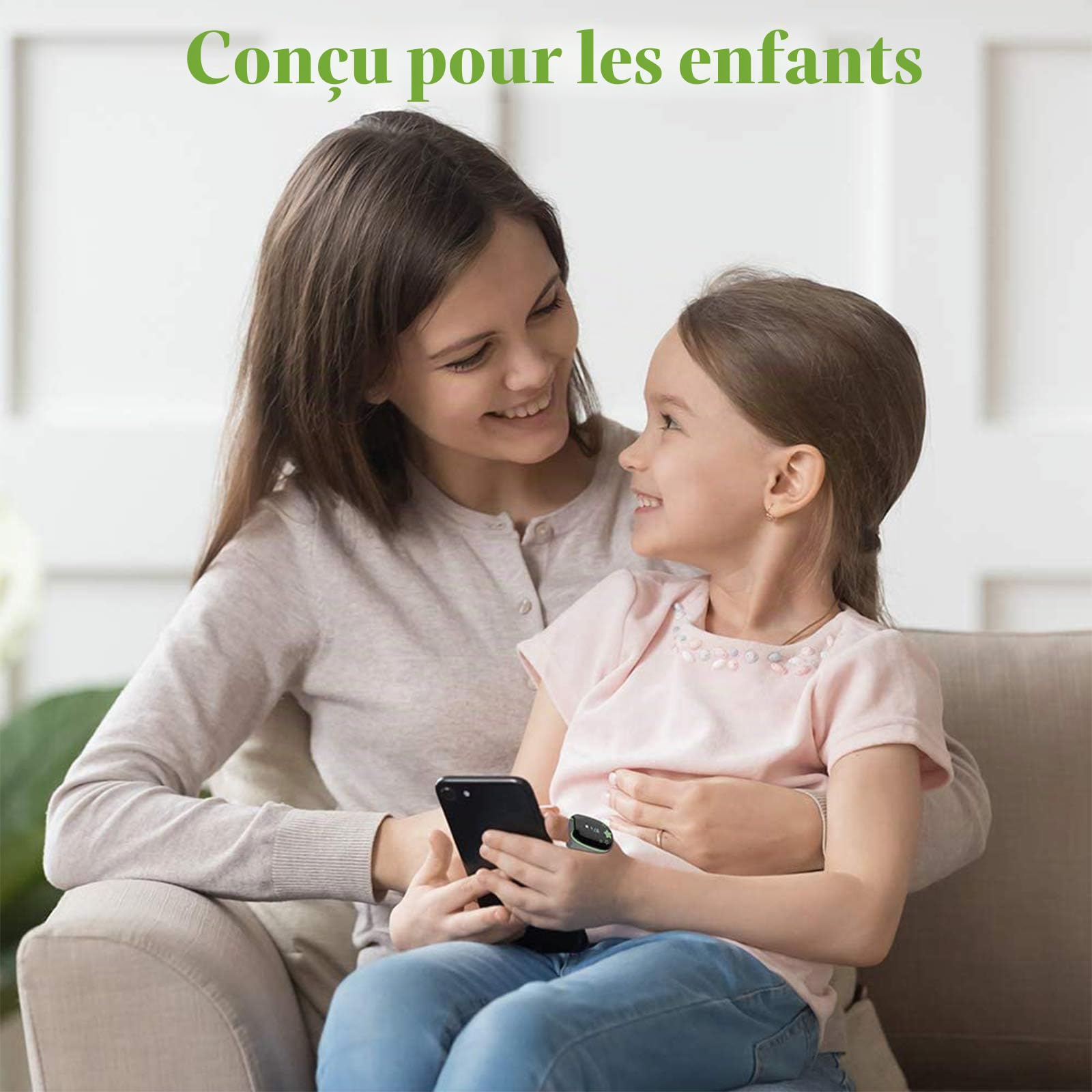 ViATOM Oxymètre de Pouls Pédiatrique, Moniteur d'oxygène pour Enfants Suivi continu des niveaux d'oxygène dans le sang des enfants avec rappel audio dans l'application et le dispositif.