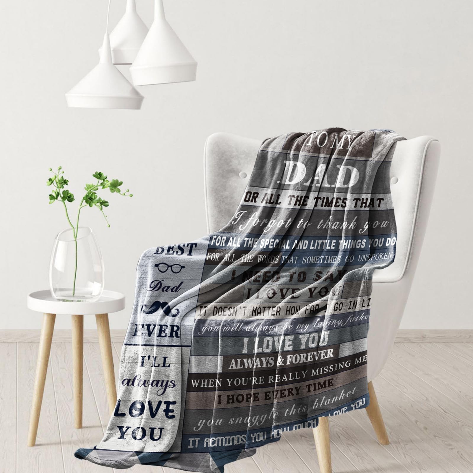 Best Dad Ever Blanket - 50x60 Inch Soft Flannel Throw, Gift For Father's Day, Birthday