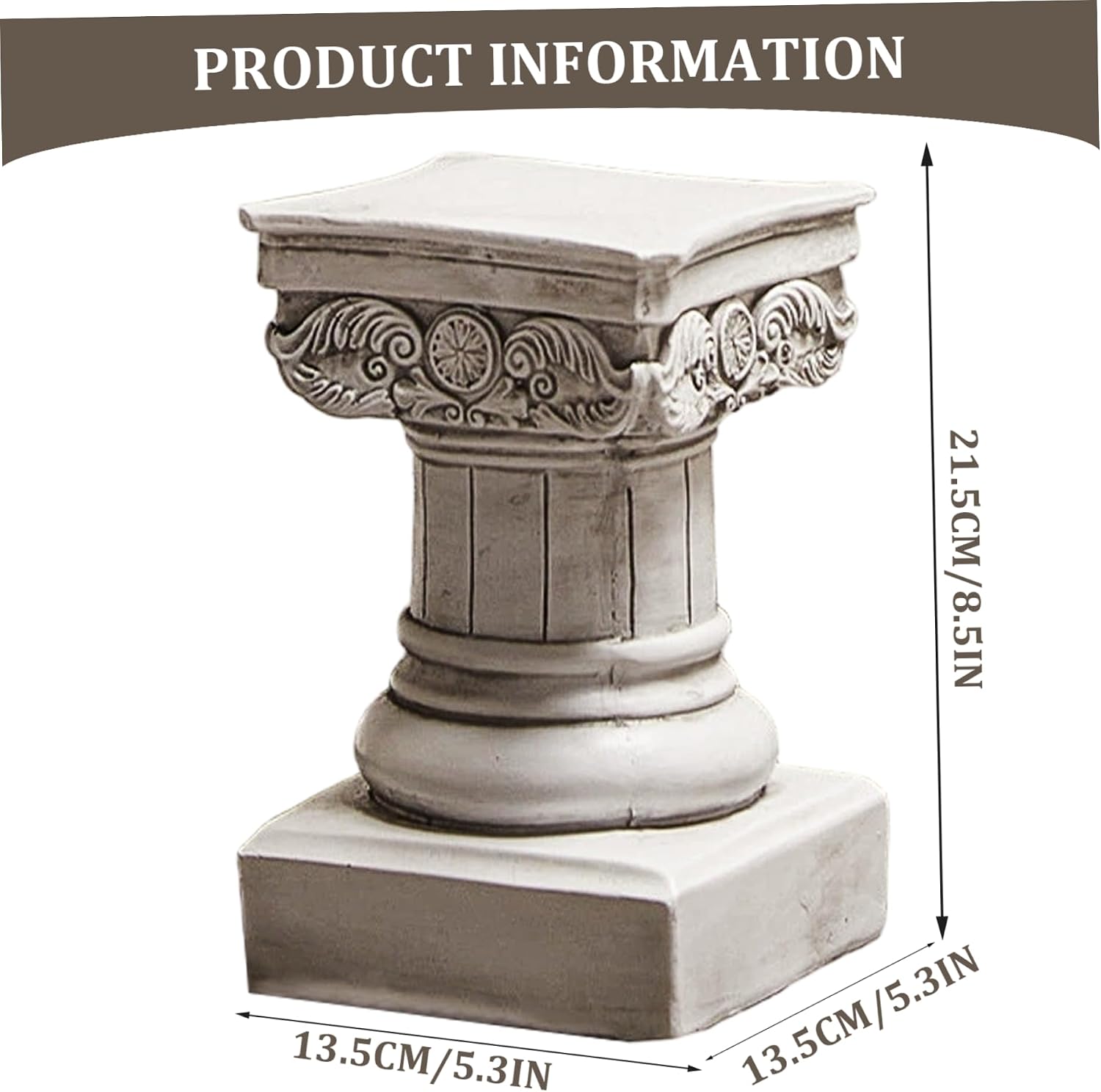 Roman Column Statues, 13.5x21.5cm Resin Column Pedestal Stand, Outdoor Waterproof Greek Columns Pillar Sculpture for Home Garden Wedding Decorations