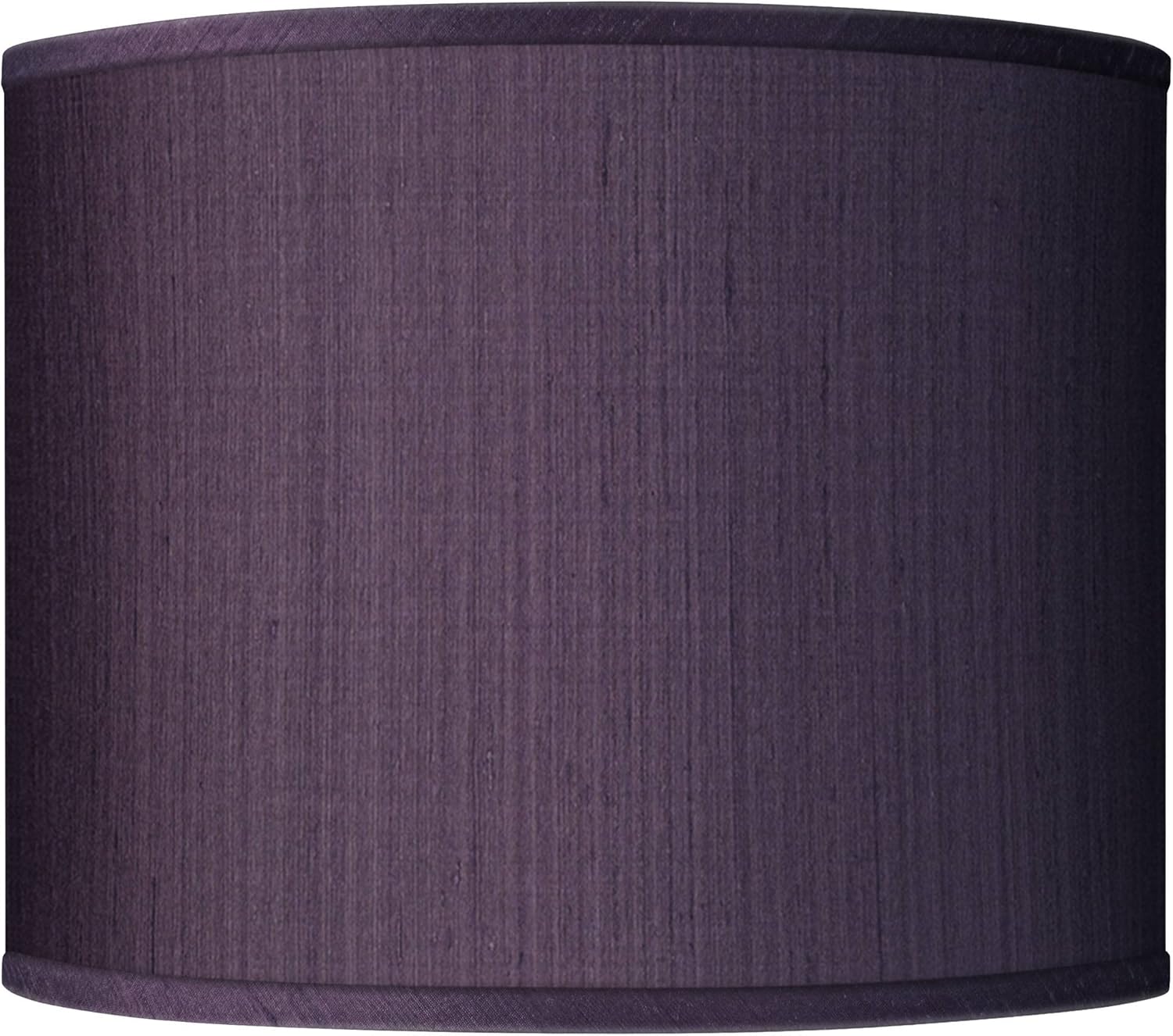 Hardback Drum Lamp Shade (Pre-Assembled) Eggplant Textured Faux Silk Large 14" Top x 14" Bottom x 11" High Spider with Replacement Harp and Finial Fitting - Possini Euro Design