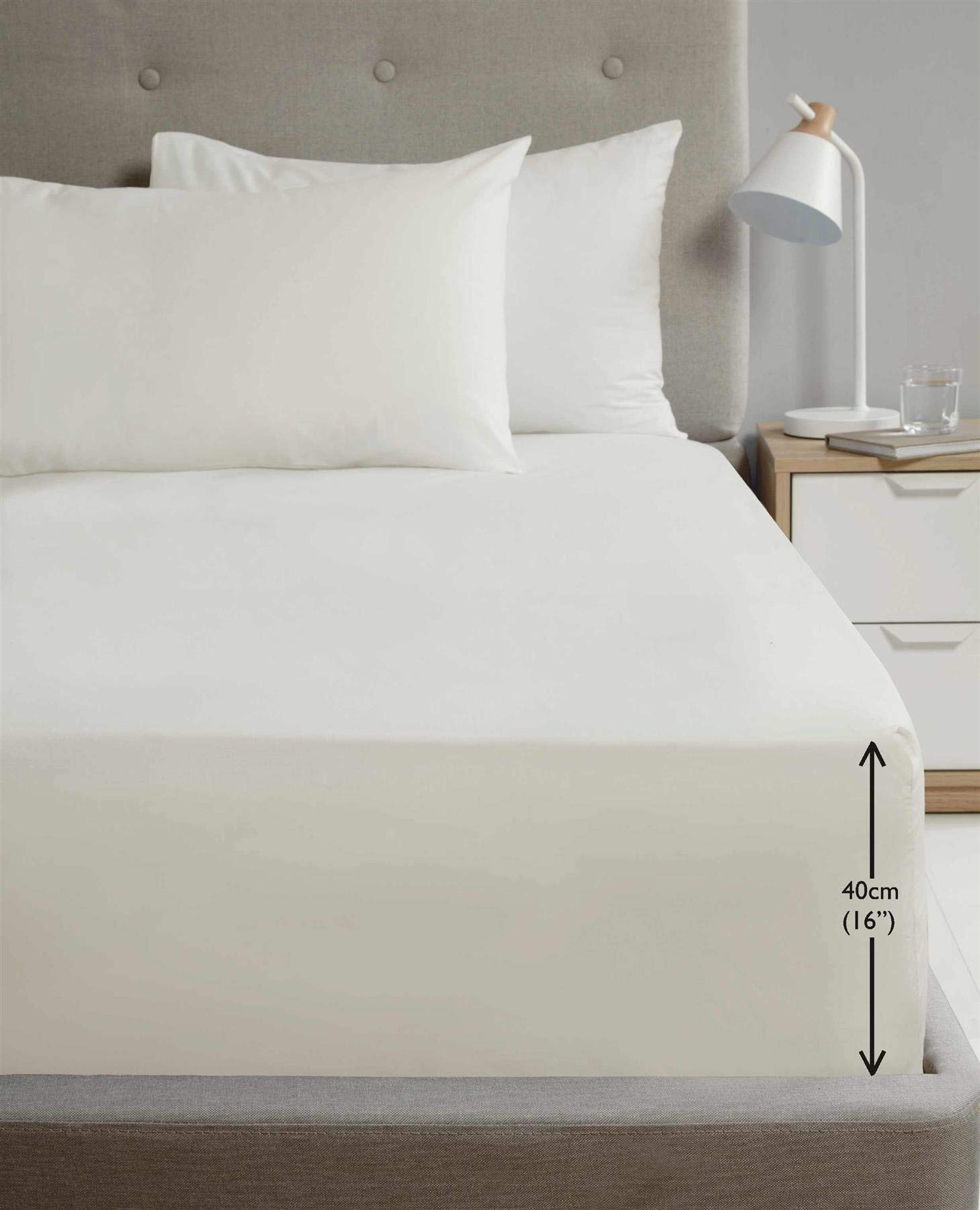 Rapport Luxury Super Soft Percale Plain Pillowcase 2 Pack Pillowcase Pair Cream