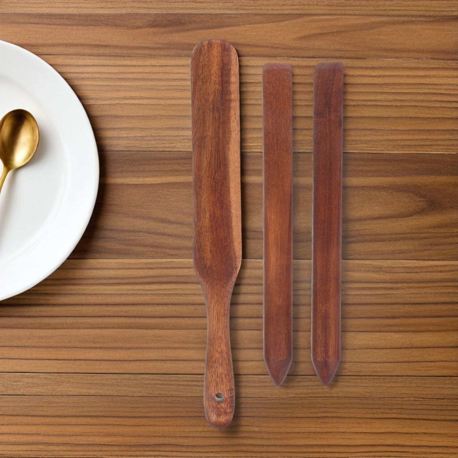 ABOOFAN 3 Piezas Remover de Madera de Acacia Batidor de Pan Utensilios de Cocina de Madera Varilla para Remover Masa Madre Herramienta para Mezclar Pan Herramientas de Cocina Varilla