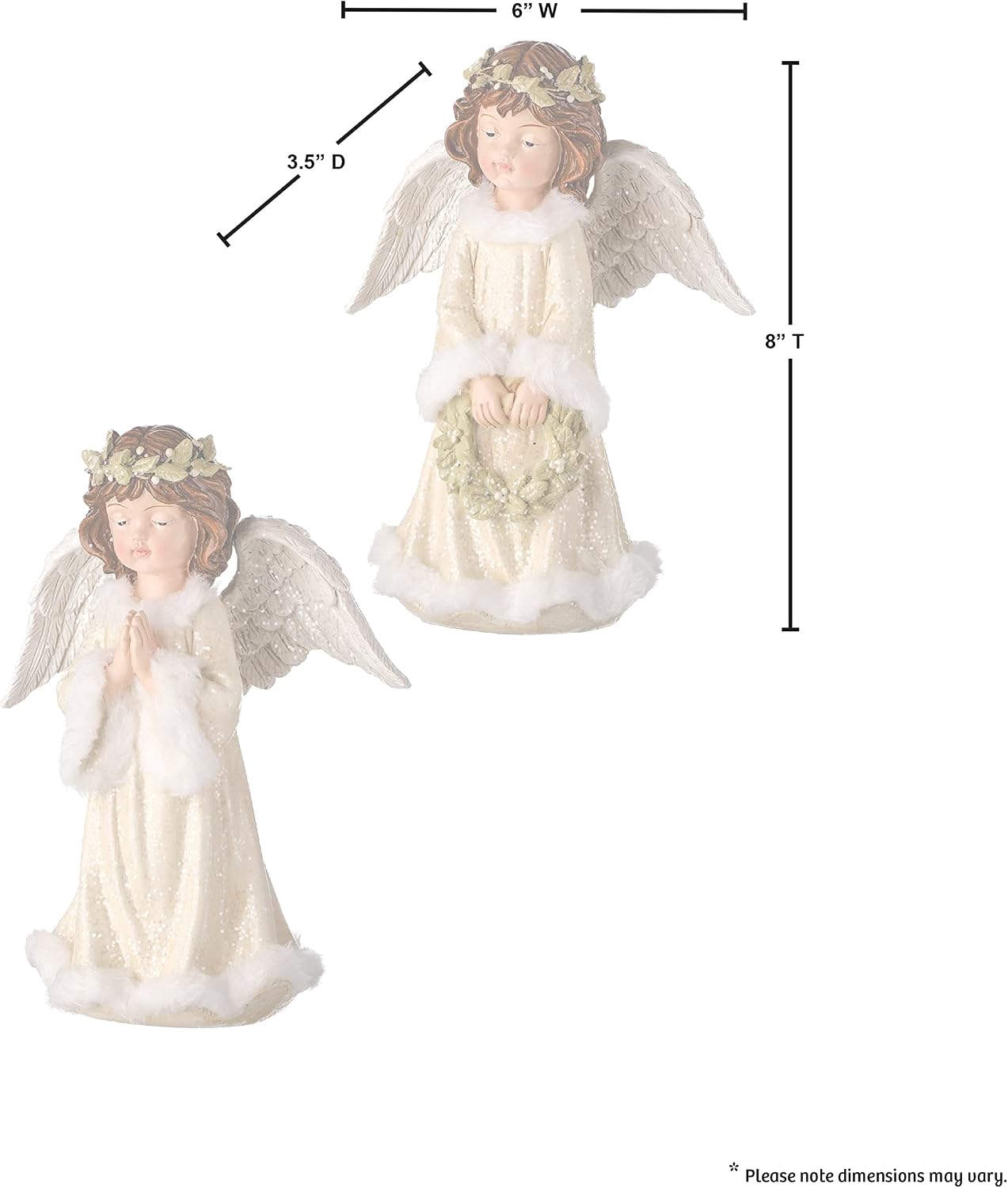 Regency International Resin Christmas Girl Angel Figurine, Set of 2, 8 Inch image 4