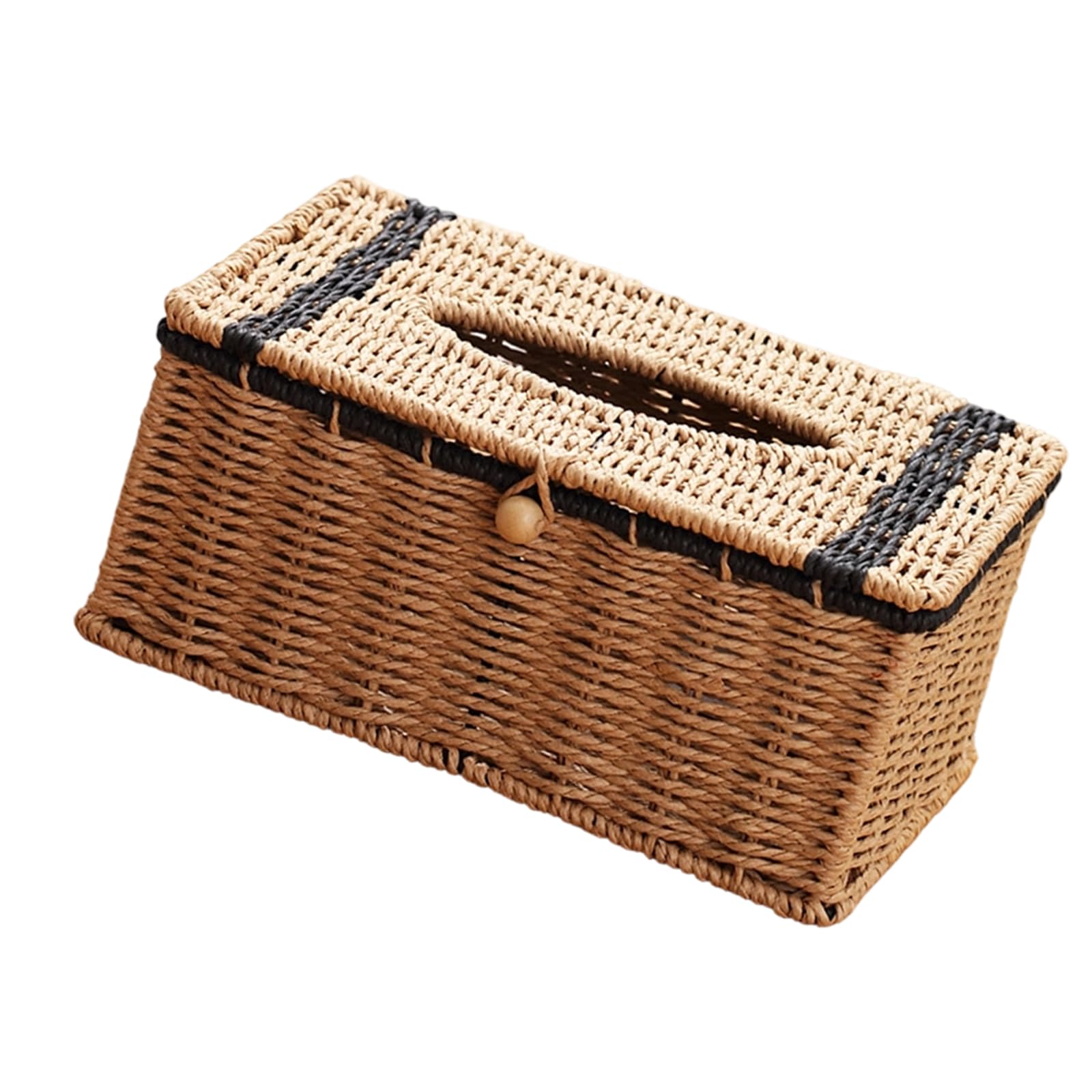 Whoasyst Decorative Handwoven Bin Tissue Box Cover Face Towels Holder Storage Basket for Countertop Flexible Storage Basket