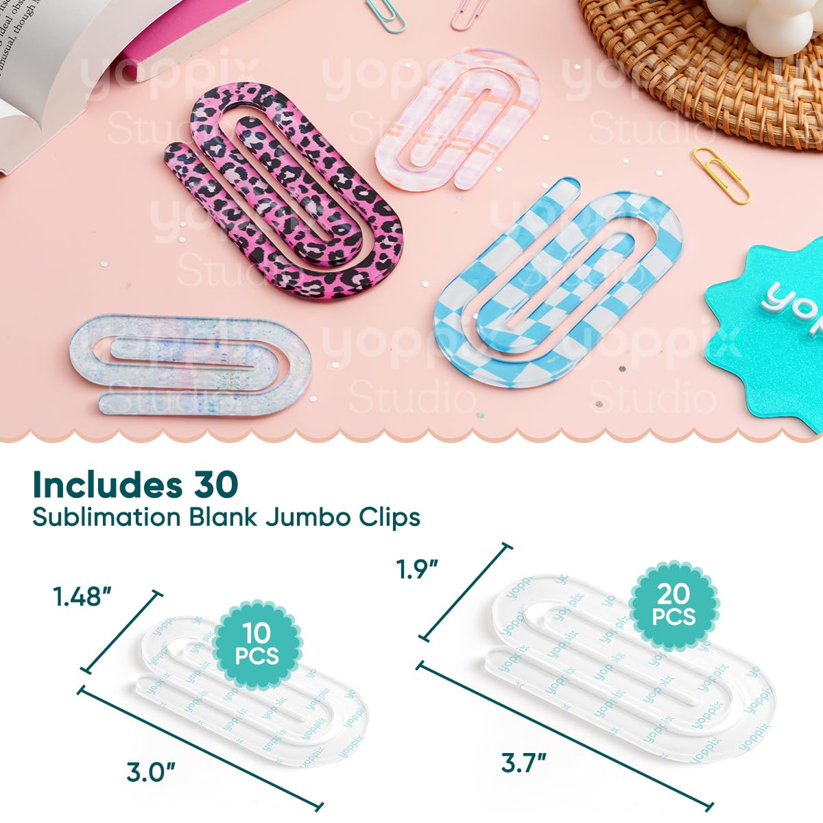 Trombones Décoratifs En Acrylique, Lot De 30 Pièces, Par Sublimation, Pour L'école, Le Bureau, Noël, Diplômé, Anniversaire