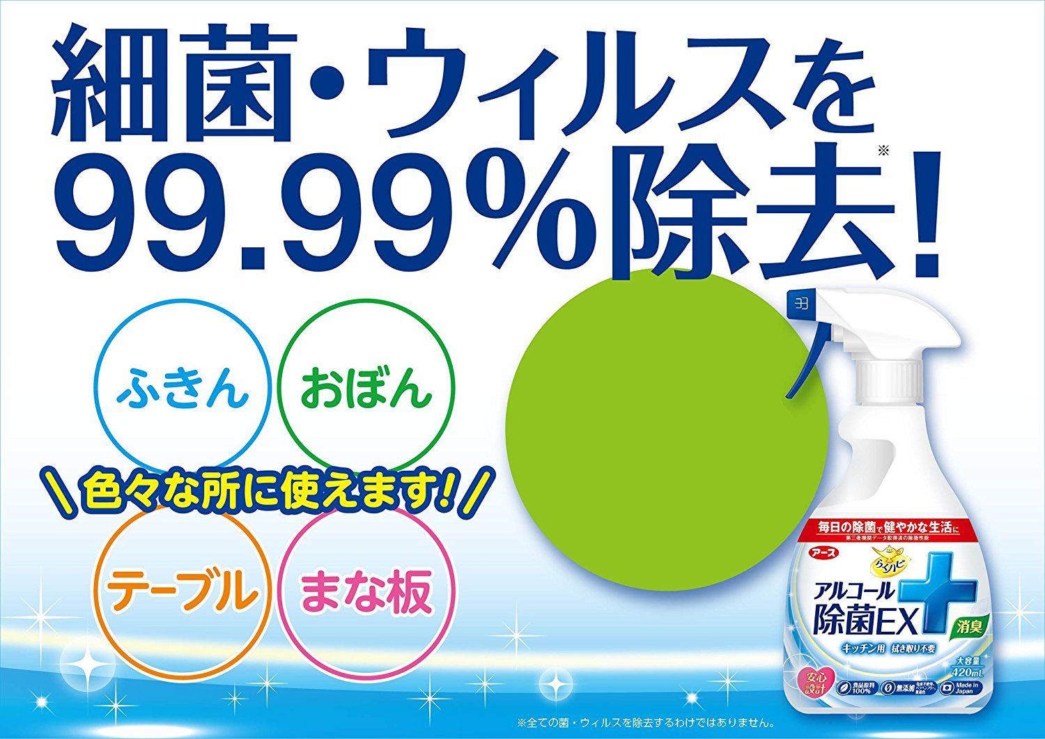 Amazon.co.jp: アース製薬 らくハピ アルコール除菌EX 420mL