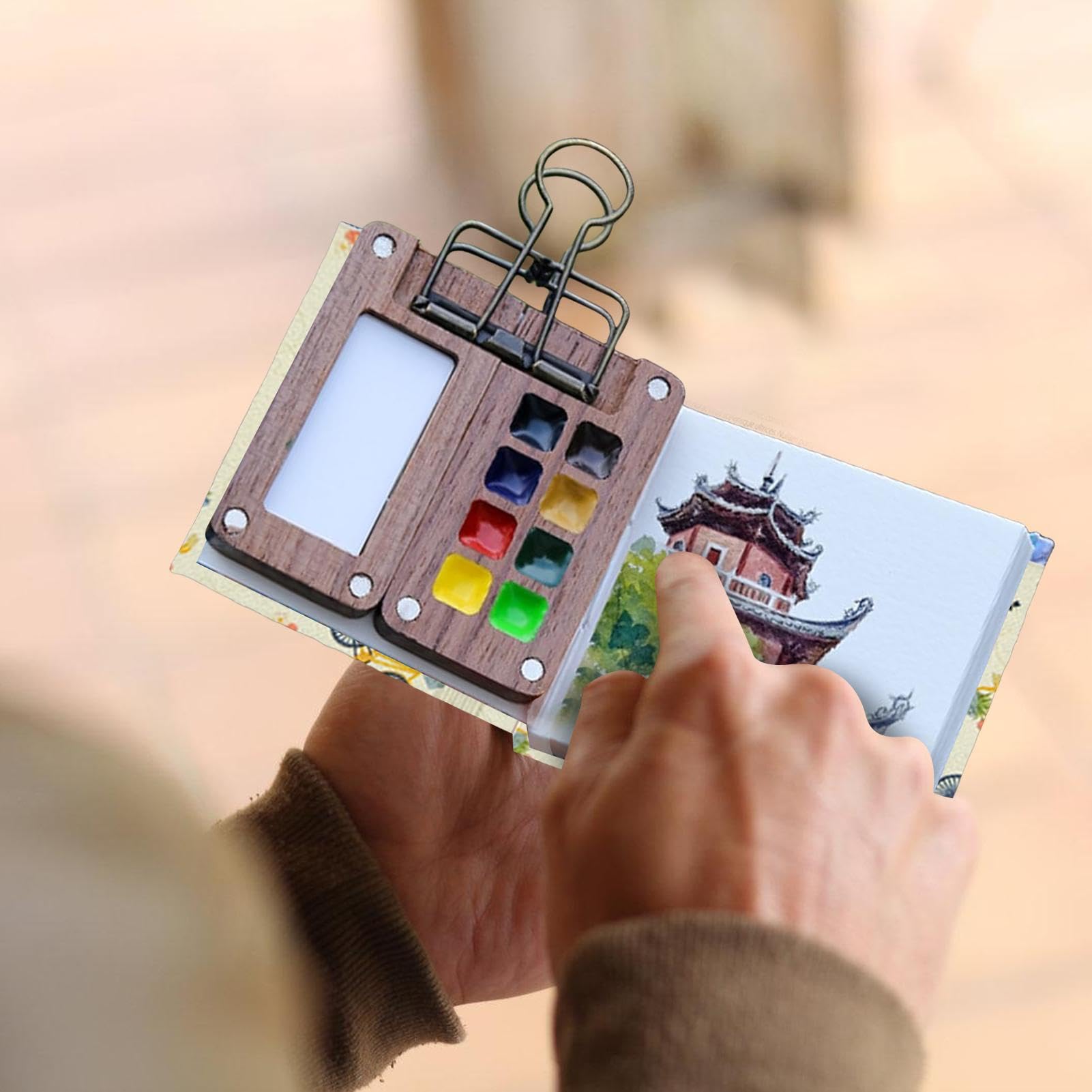 Amazon | ペイントパレット トラベルキット - 水彩絵の具セット 水彩