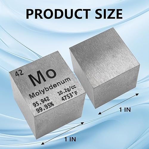 Miniatura 2 de Cubo de molibdeno de metal puro de alta densidad grabado con láser para colección de elementos, material de laboratorio, tabla periódica