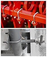 Vista 6 de Pernos en U cuadrados de acero inoxidable 304 de 1 "(25 mm) de ancho interior, 3 "(75 mm) de longitud inoxidable M8 con tuercas, placa de marco