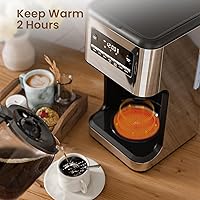 Vista 3 de Cafetera programable de 14 tazas con filtro reutilizable y mantener la placa caliente, pausa automática pequeñas cafeteras con cafetera