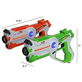 Kidzlane Infrared Laser Tag Game - Set of 2 Green/Orange - Laser tag for Kids Age 6-12