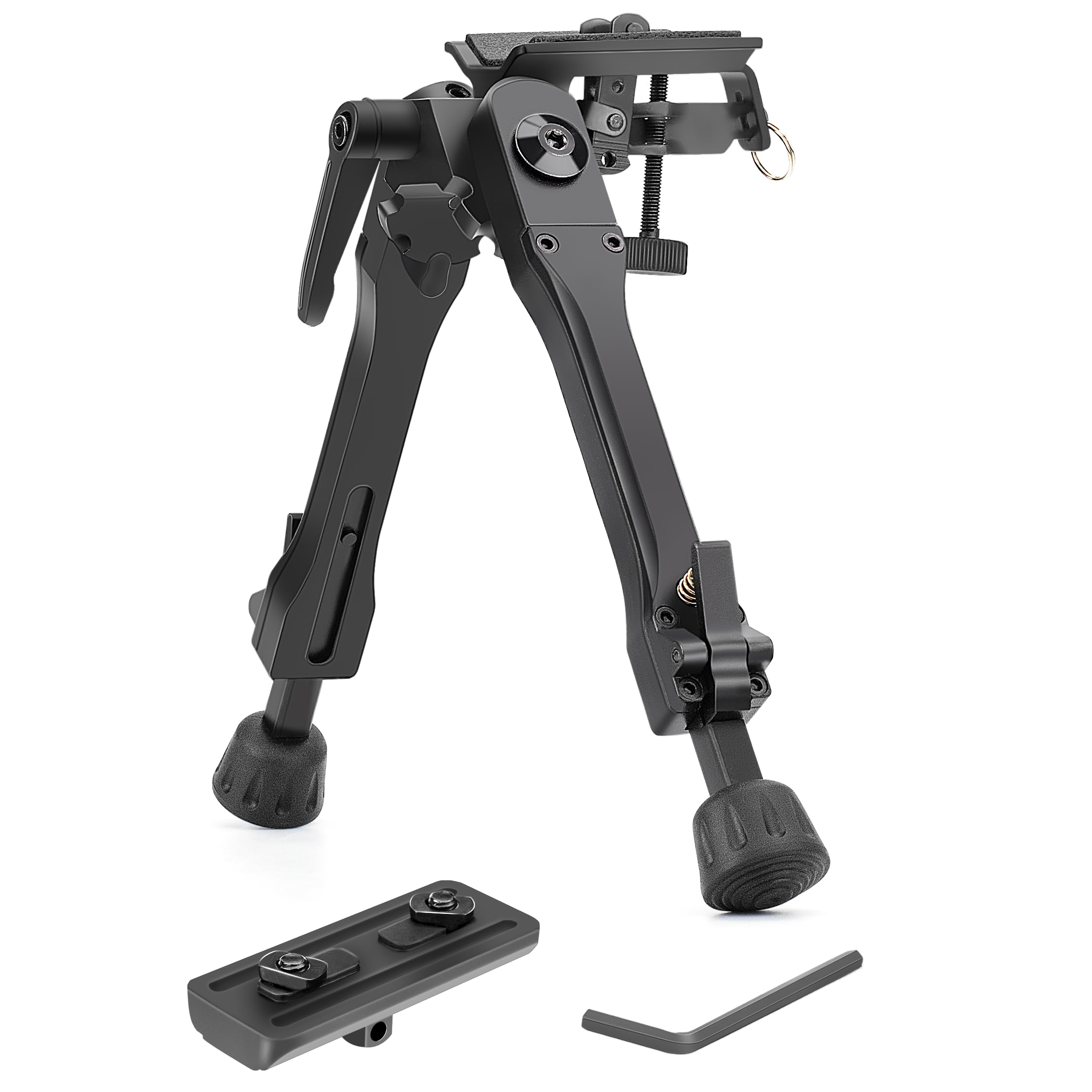 Zweibein für M-Rail-System, Neig- und Schwenkzweibein mit 1/4-Zoll-Adapter, 5-Stufen-Klappmechanismus und klappbaren Beinen
