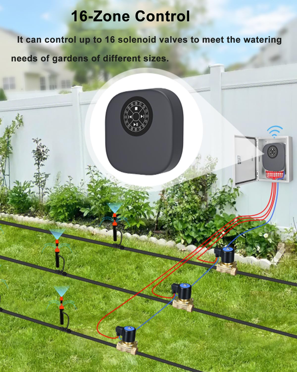Haozee Controller intelligente per irrigatori WiFi,Controller per irrigatori a 16 zone,Controller del sistema di irrigazione