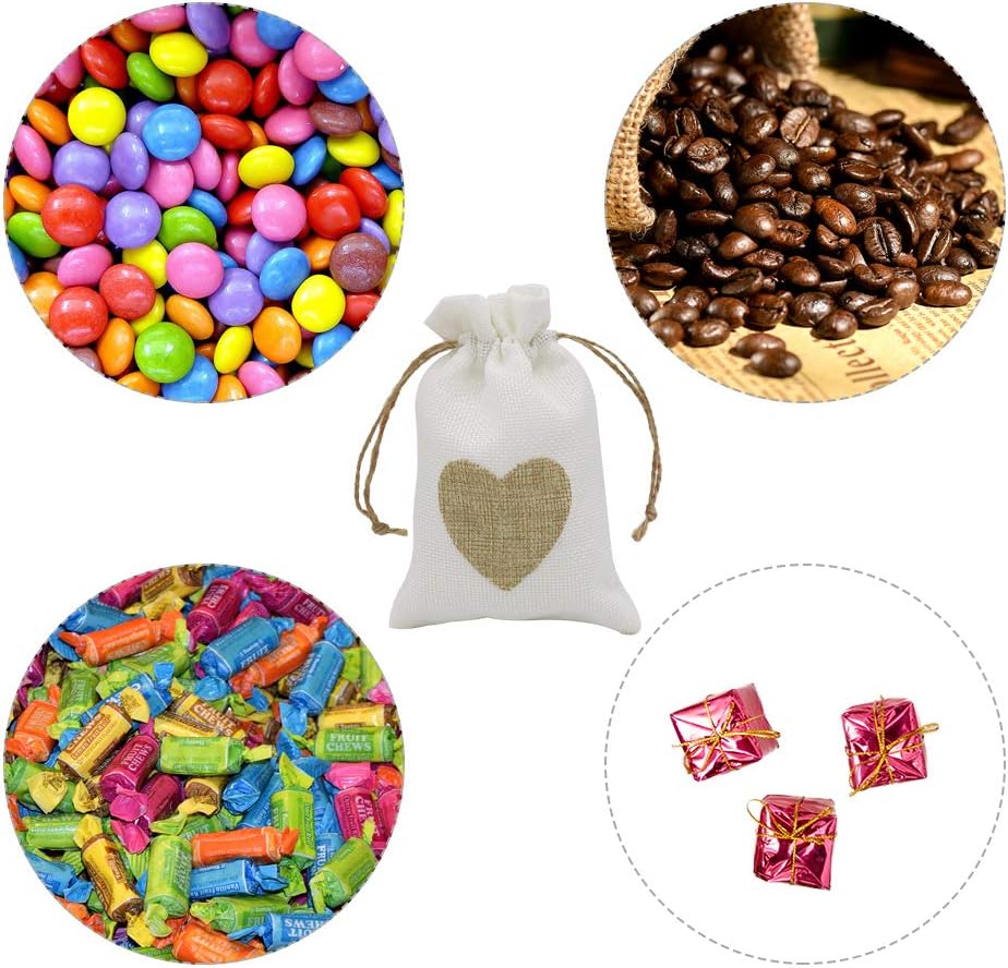 Best Cyber Deals 🔥 HRX Package Small Burlap Heart Gift Bags with Drawstring, 20pcs Jute Cloth Favor Pouches for Wedding Shower Party Christmas Valentine's Day DIY Craft (3.9 x 5.7 inches)