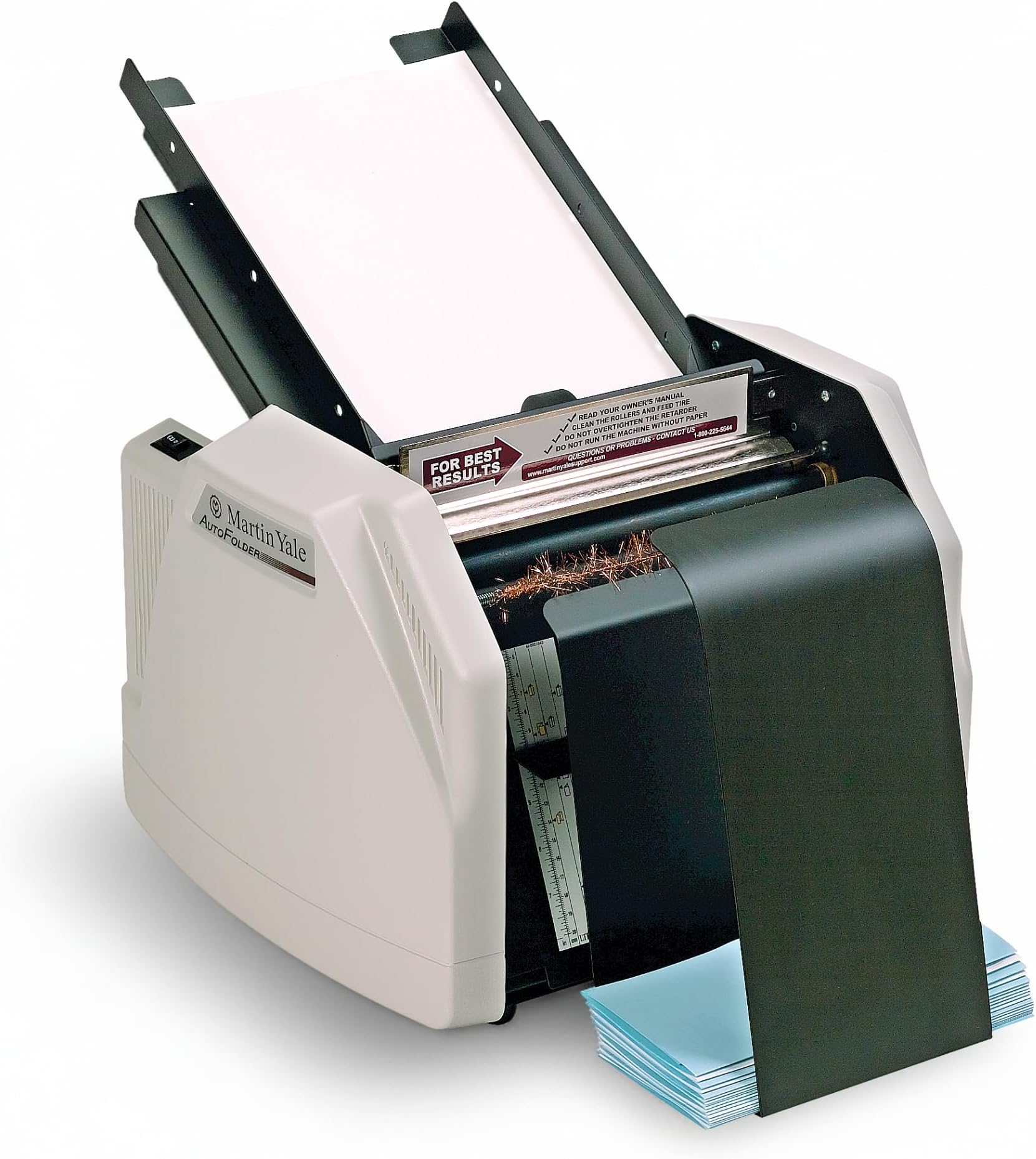 Martin Yale 1501X Automatic Paper Folder, Document Folder with Manual Feed for Stapled Sets up to 3 Sheets, 5 Fold Types, 150 Sheet Capacity, Up to 7,500 Sheets per Hour