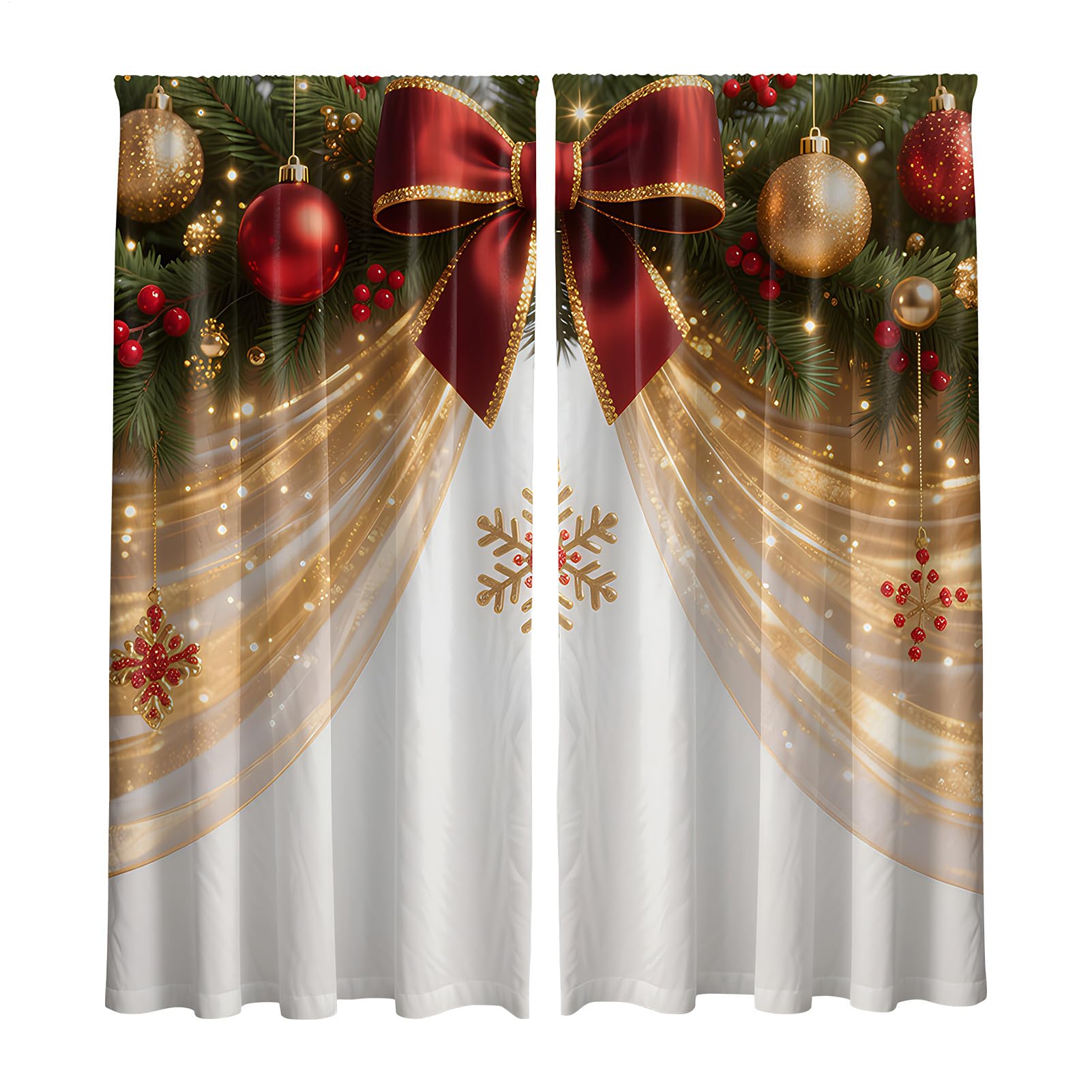 Rideaux de Noël pour salon et maison créant une ambiance de fête chaleureuse en hiver