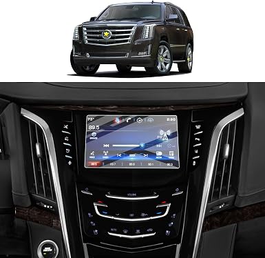 screen protector foils for 2015 2020 cadillac escalade cue infotainment interface 8in navigation display tempered glass 9h hardness anti glare hd clea