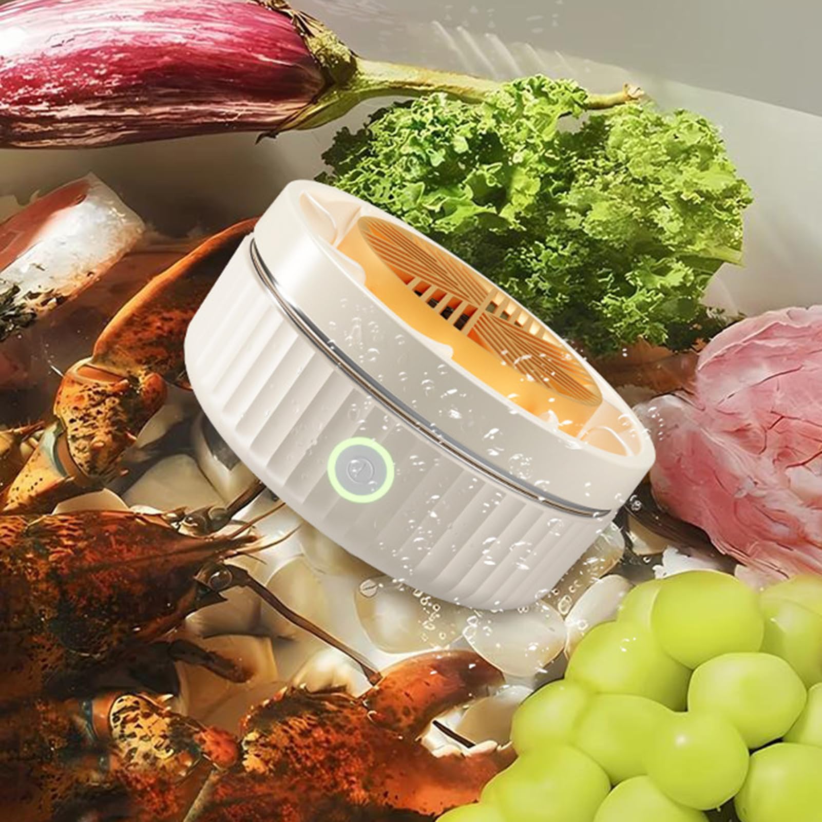 Purificatore di Frutta e Verdura Sciacquatore Rotante Purificatore | Pulitore di frutta e verdura wireless USB per funghi, patate, bacche, insalata, prodotti dell'orto, cucina