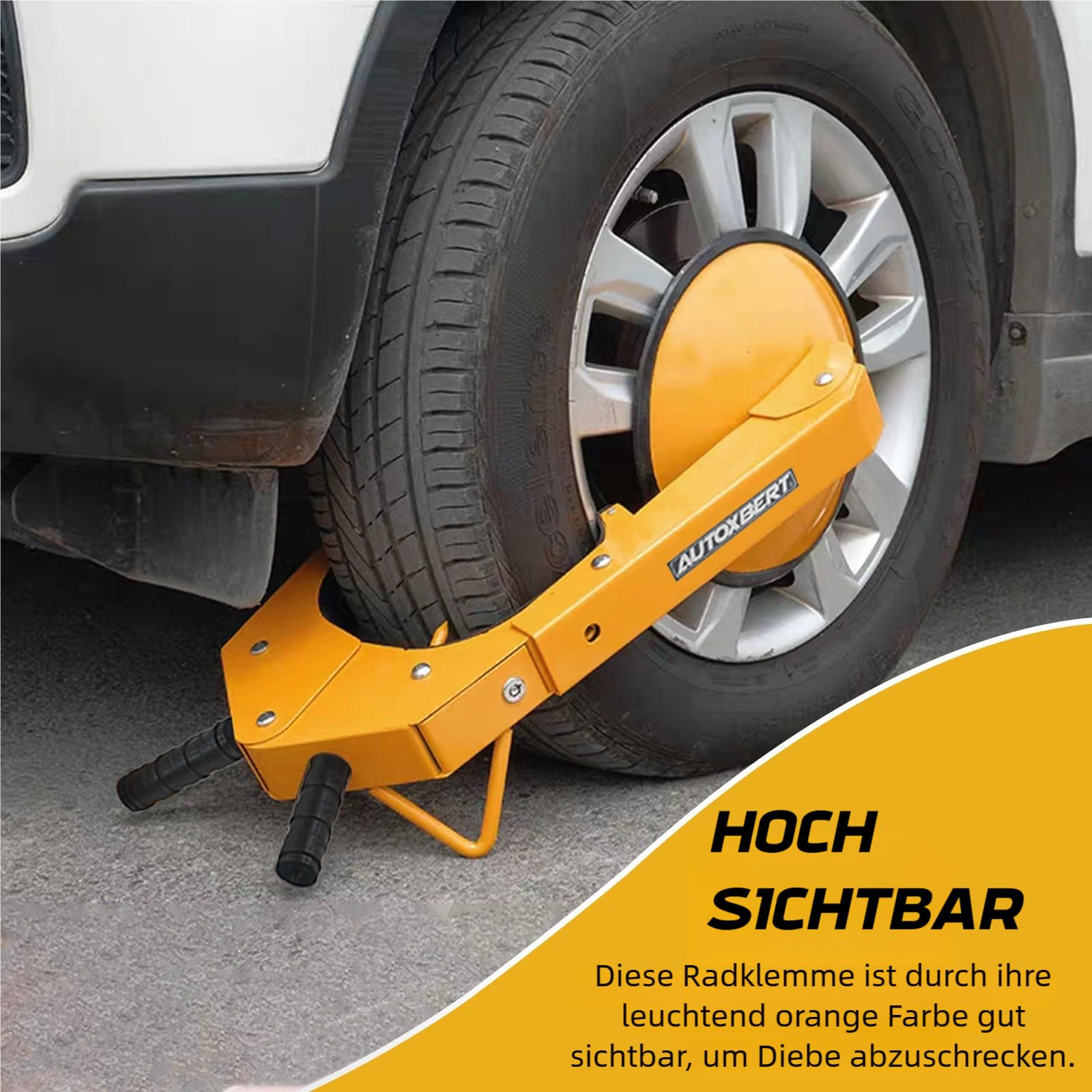 Radkralle Anti-Diebstahl mit 30cm Saugnapf Universelle Parkkralle für Auto, LKW, SUV & Wohnmobile
