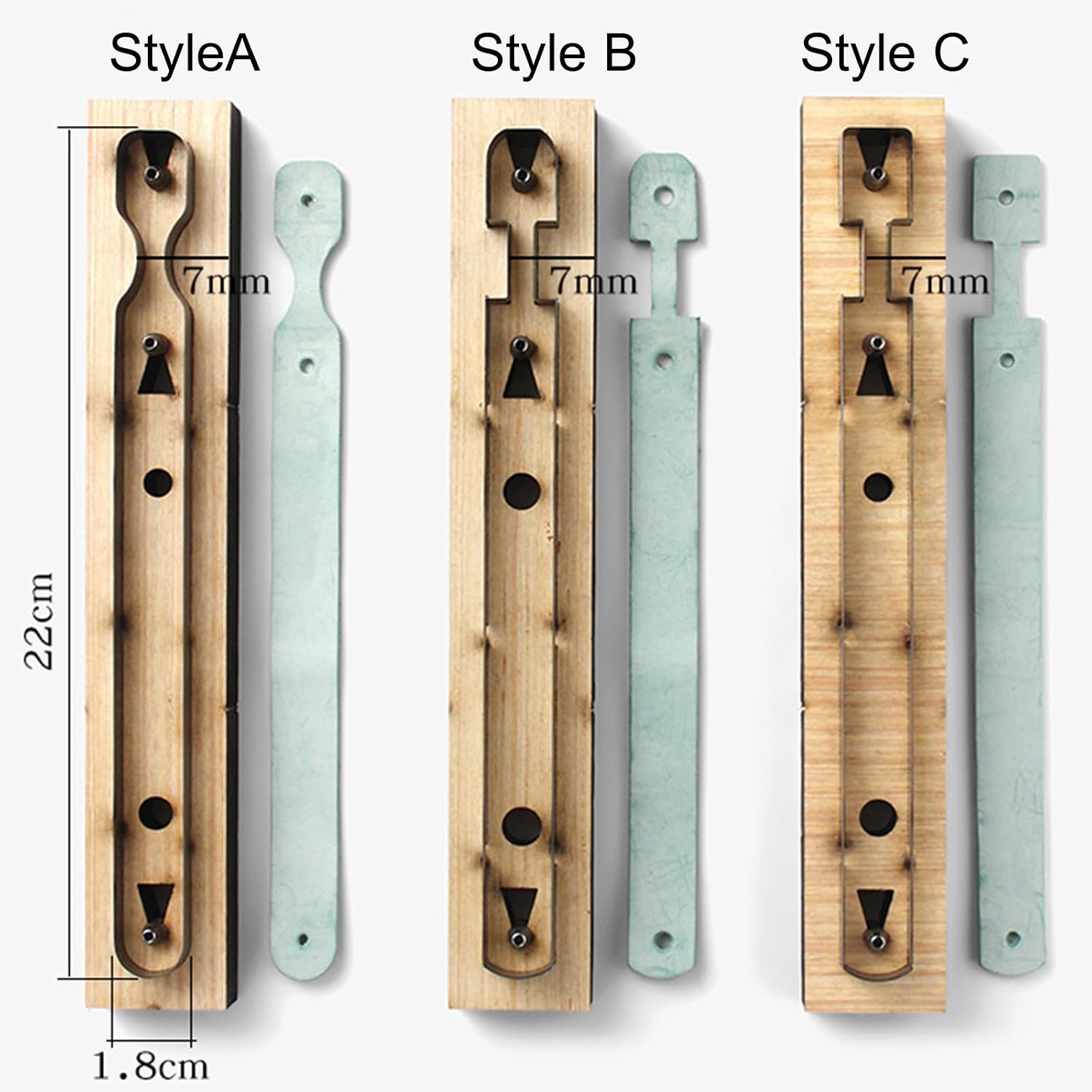 Strap Leather Cutting Die,Leather Keychain Wooden Die Cutting Mold for DIY Crafts (StyleA)